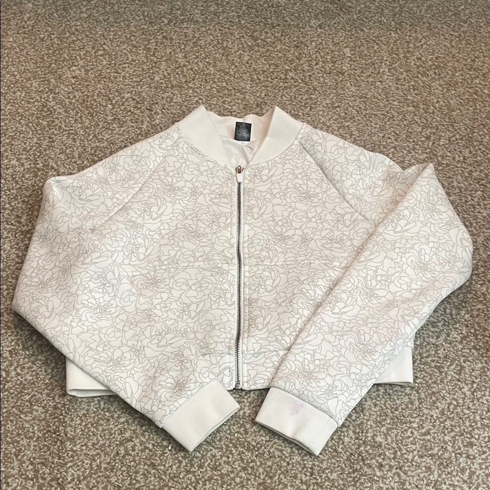 Balance Athletica White Floral Bomber Jacket